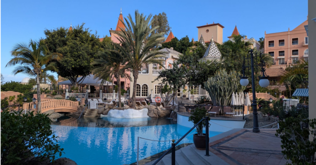 Hotel Bahia del Duque review image showing saltwater pool and hotel