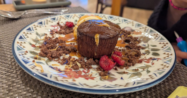 Hotel Bahia del Duque review image showing evening meal dessert