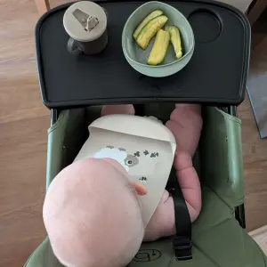 Ickle Bubba Flip Magic Fold Highchair review image in use with real baby