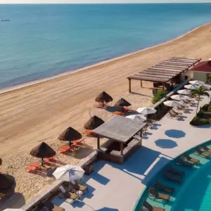 Beach and pools at Moon Palace, Cancun, Mexico
