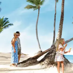 Family on the beach in the Dominican Republic