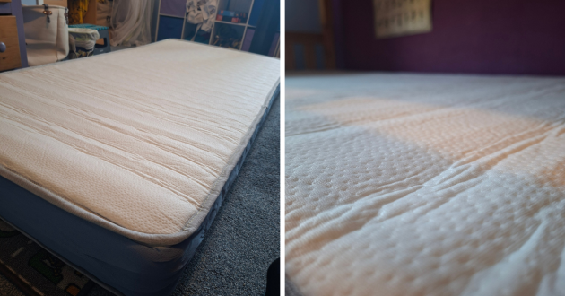 Coolflex Kids Hybrid Mattress review image showing mattress expanding and a close up