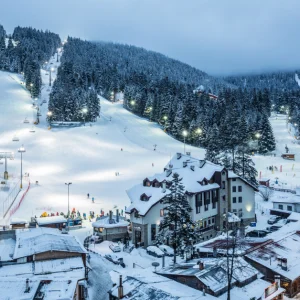 Borovets, Bulgaria under floodlights