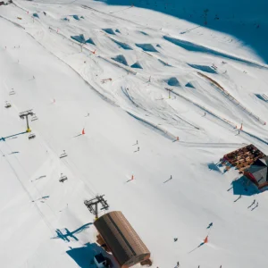 Arinsal, Andorra ski lifts from above