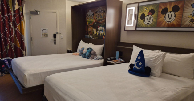 The room with the kids’ pull-down bed out