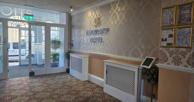 The lobby of the Esplanade Hotel Scarborough