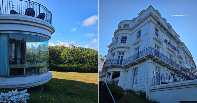 From outside, the Esplanade Hotel Scarborough restaurant and rooftop terrace