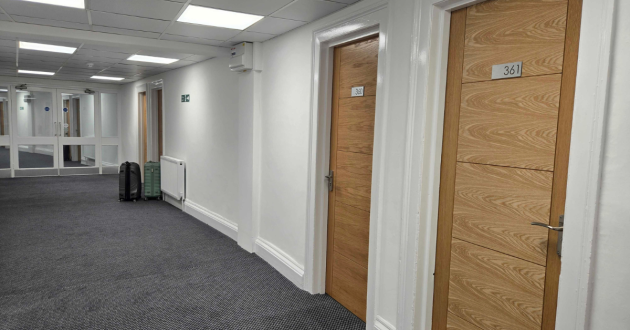 The third floor corridor at the Esplanade Hotel Scarborough