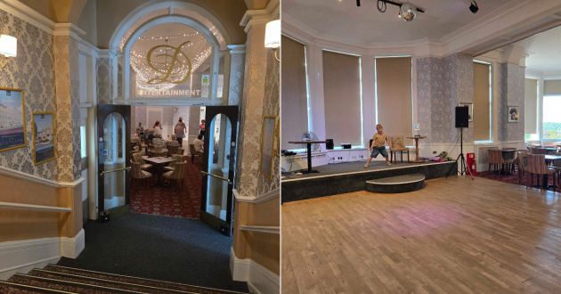 Walking into and inside the Belmont Suite at the Esplanade Hotel Scarborough