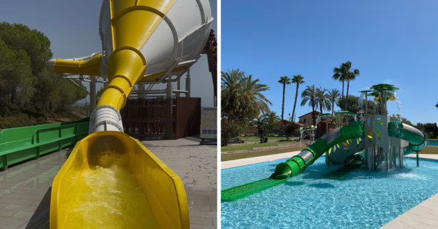 Slides and splash zones at Vilanova Park Eurocamp