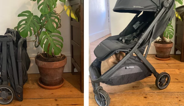 UPPAbaby Minu V3 stroller folded and unfolded