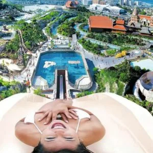 Water slide at the Villa Mandi resort in Playa de Las Americas Tenerife