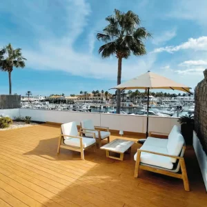 Outdoor terrace at Villas del Lago in Menorca