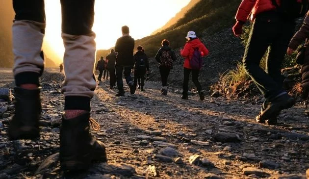 Walking boots and socks