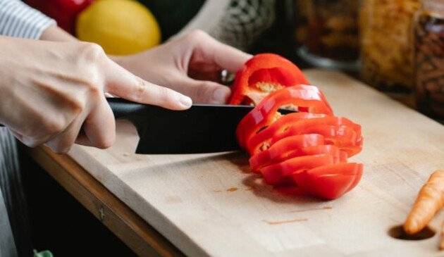 Woman chopping vegetables
