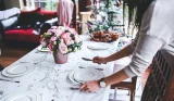 Woman prepping for dinner party