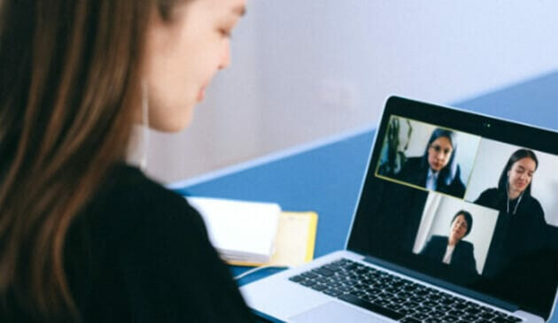 Woman on a video call