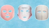 A picture collage of three LED face masks from MZ Skin, CurrentBody and Therabody