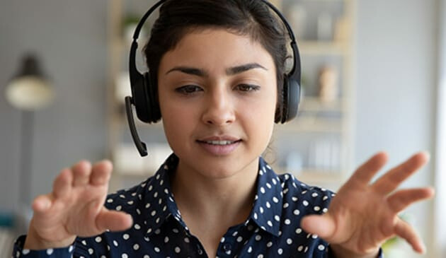 Woman with headphones
