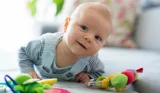 Baby playing with toys