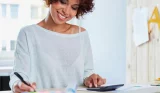 Woman with a calculator