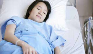 Pregnant woman in hospital