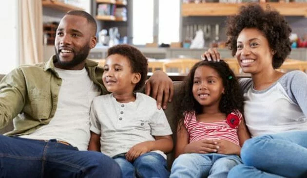 Family Watching Film