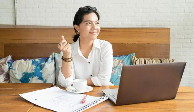 Woman working at desk