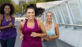 Three women running