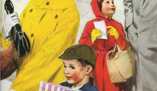 vintage family shopping