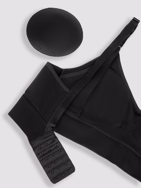 Emma-Jane Padded Seamless Maternity & Nursing Bra stock image of bra close up with removable pad